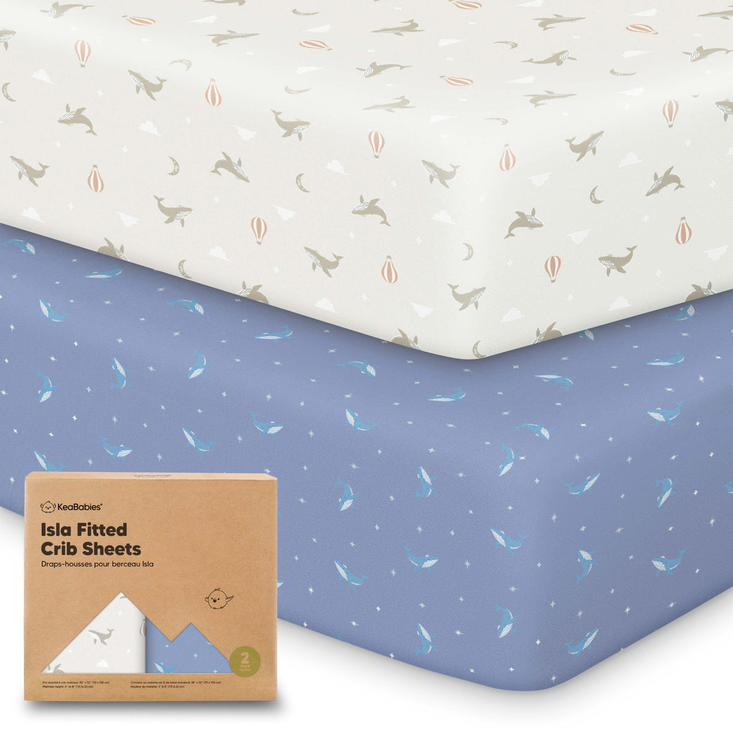 Isla Fitted Crib Sheets (Marine Muse)