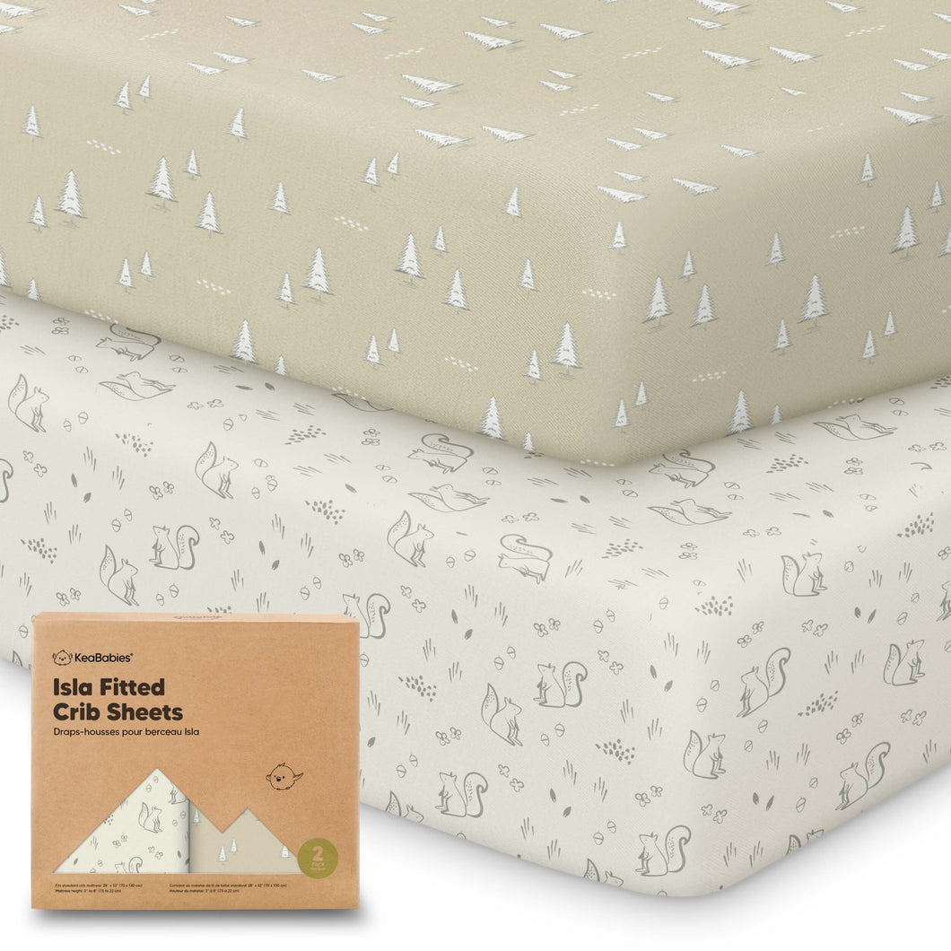 Isla Fitted Crib Sheets (Pine Grove)