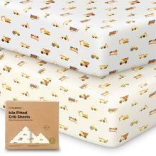 Load image into Gallery viewer, Isla Fitted Crib Sheets (Construction)
