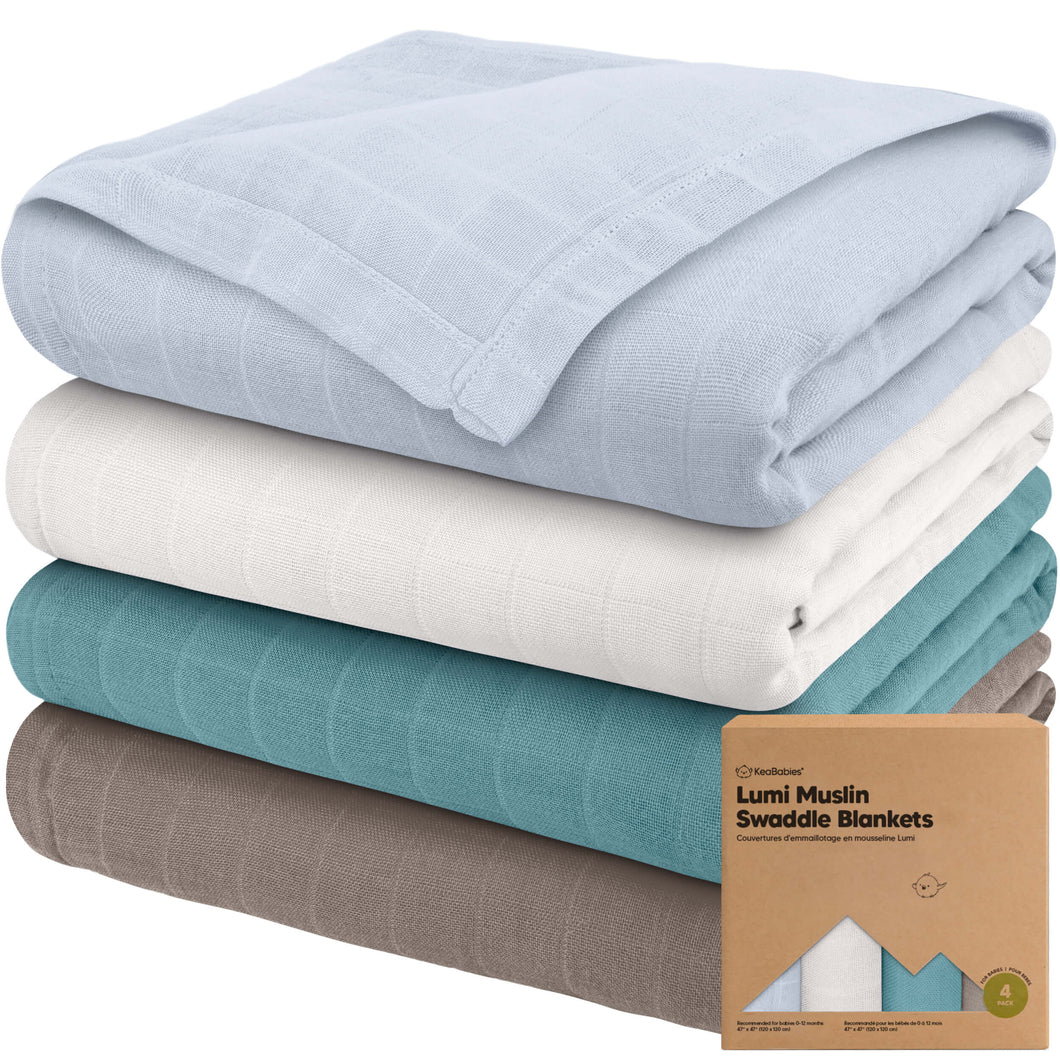 Lumi Muslin Swaddle Blankets (Nimbus)