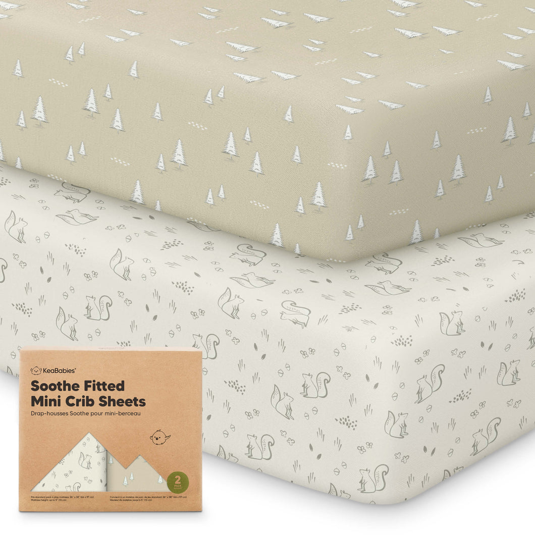 Soothe Fitted Mini Crib Sheet (Pine Grove)