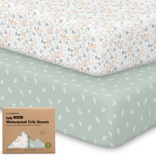 Load image into Gallery viewer, 2-Pack Isla [Protect+] Waterproof Crib Sheets (Prairie)
