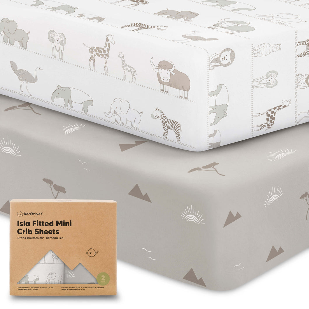 Isla Fitted Mini Crib Sheets (Savannah)