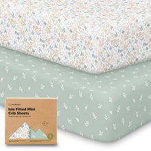 Load image into Gallery viewer, Isla Fitted Mini Crib Sheets (Prairie)
