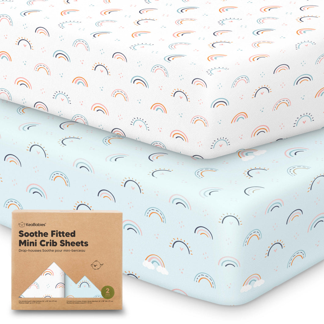 Soothe Fitted Mini Crib Sheet (Jolly Rainbow)