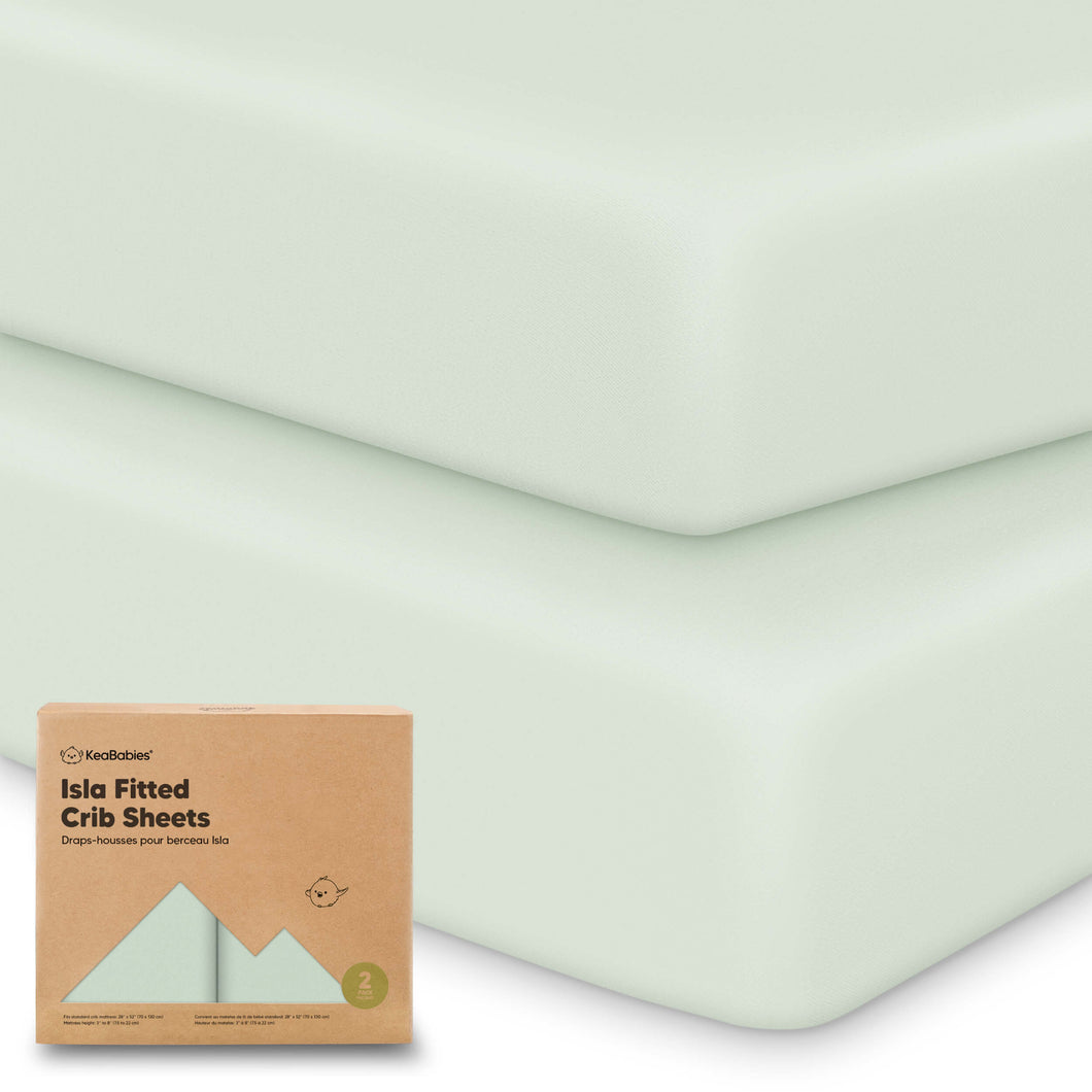 Isla Fitted Crib Sheets (Aloe)
