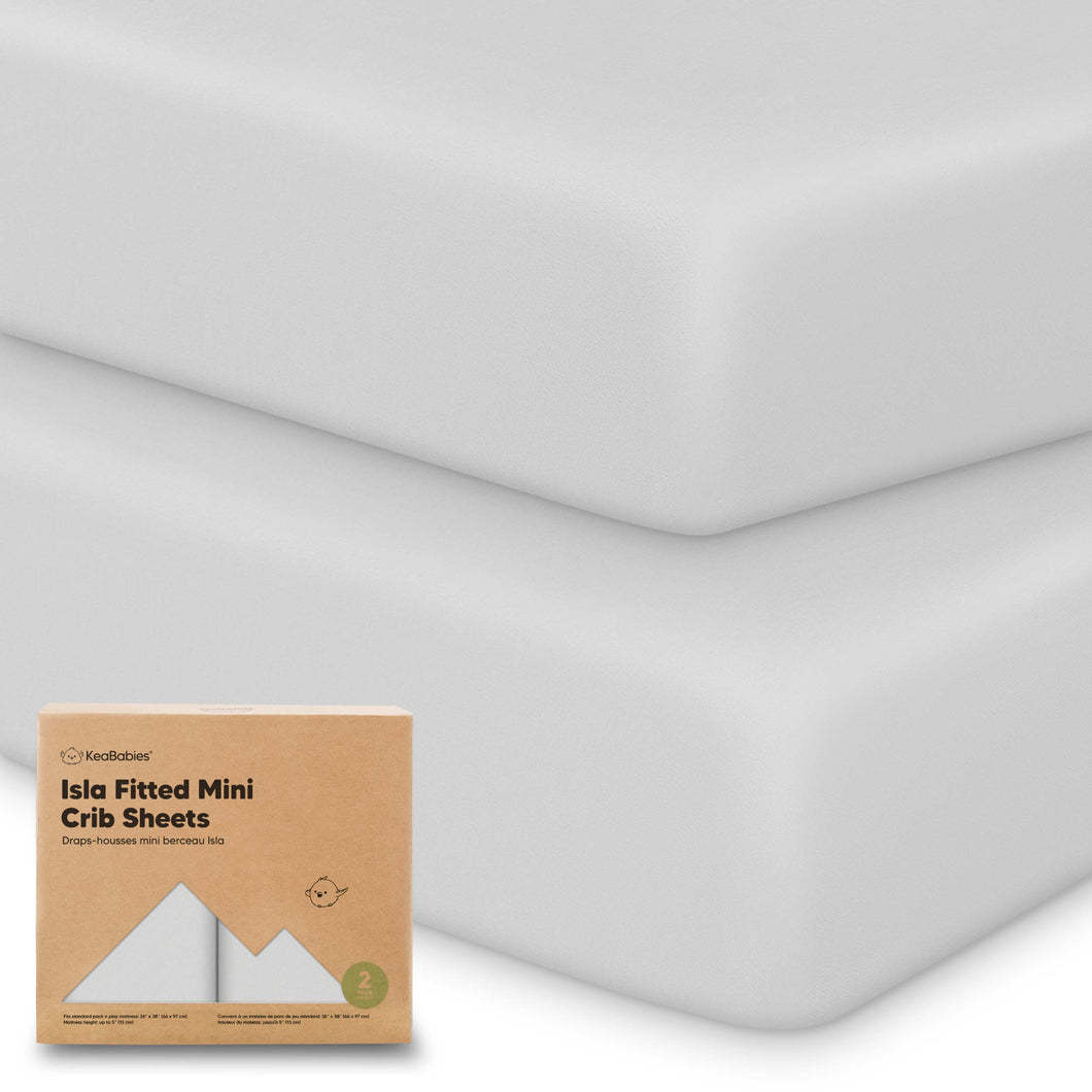 Isla Fitted Mini Crib Sheets (French Gray)