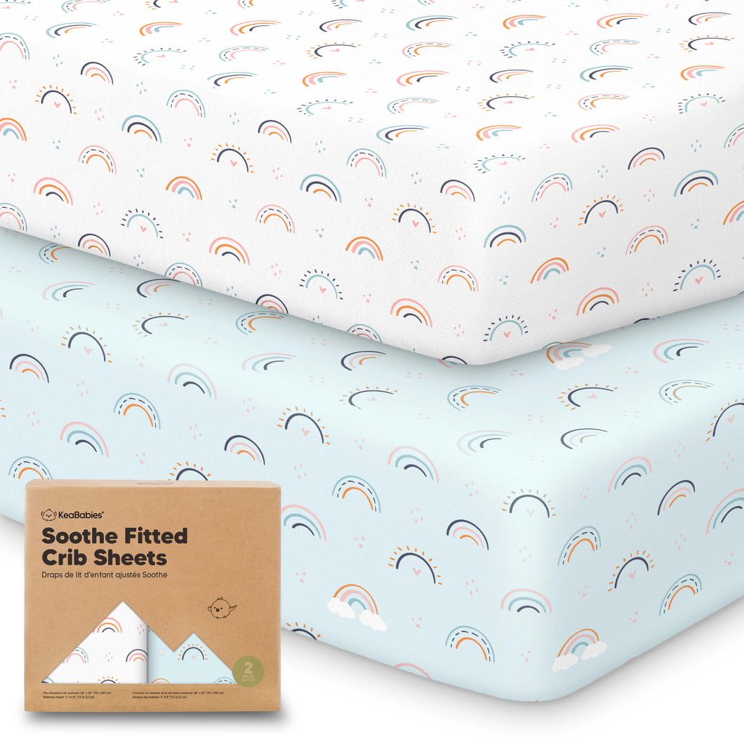 Soothe Fitted Crib Sheet (Jolly Rainbow)