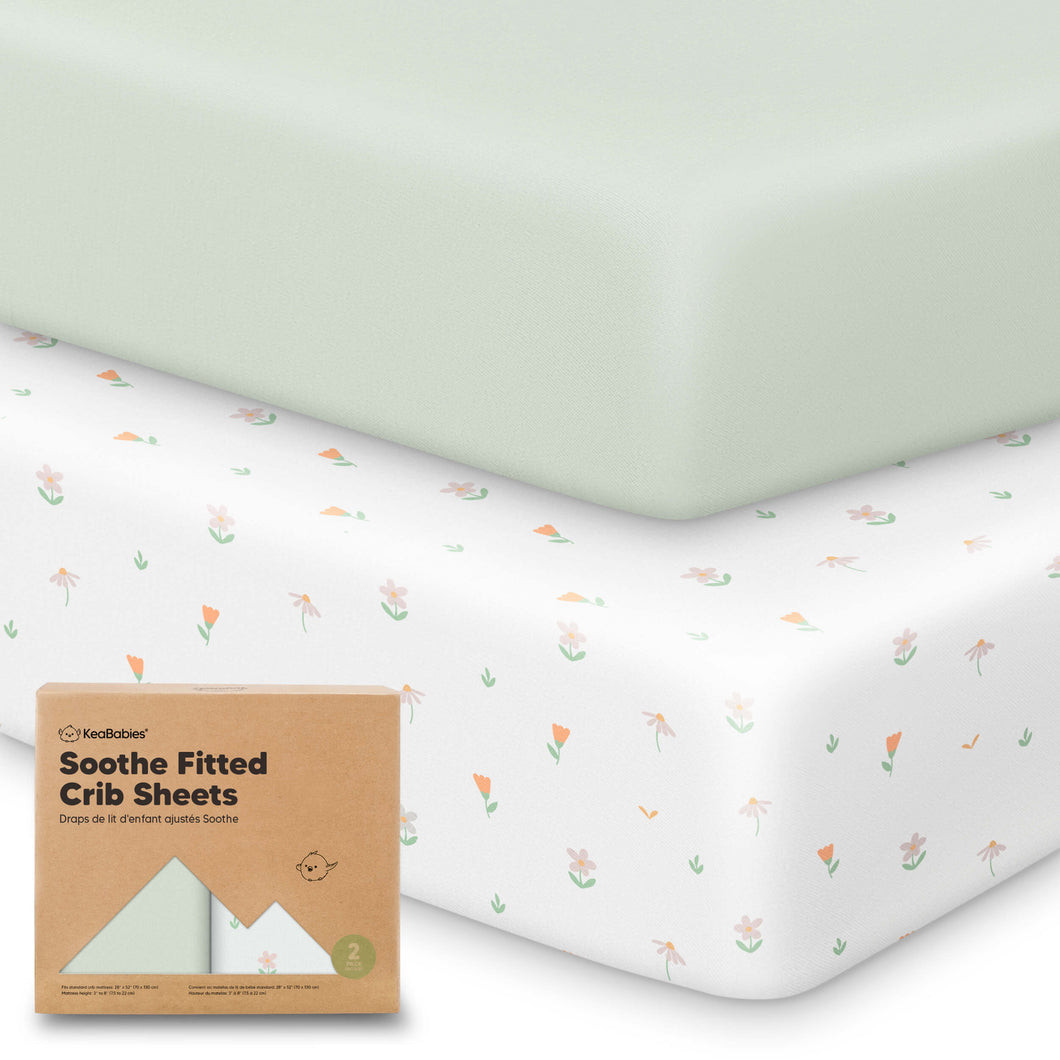 Soothe Fitted Crib Sheet (Wildflowers)