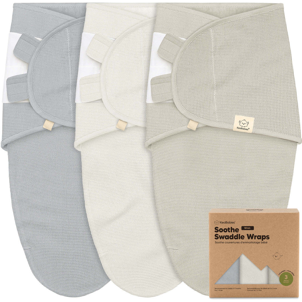 3-Pack Soothe (Wren) Swaddle Wraps (Granite)