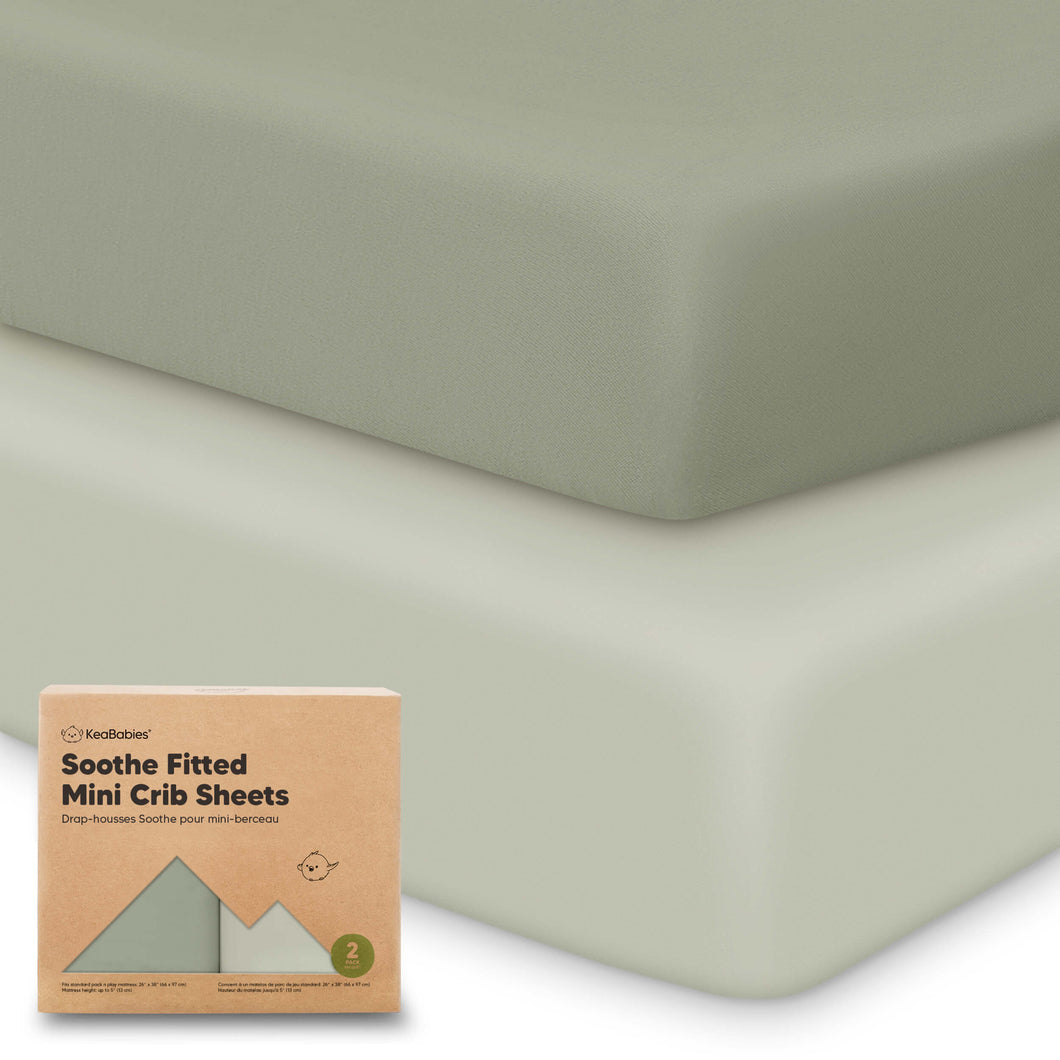 Soothe Fitted Mini Crib Sheet (Lichen)
