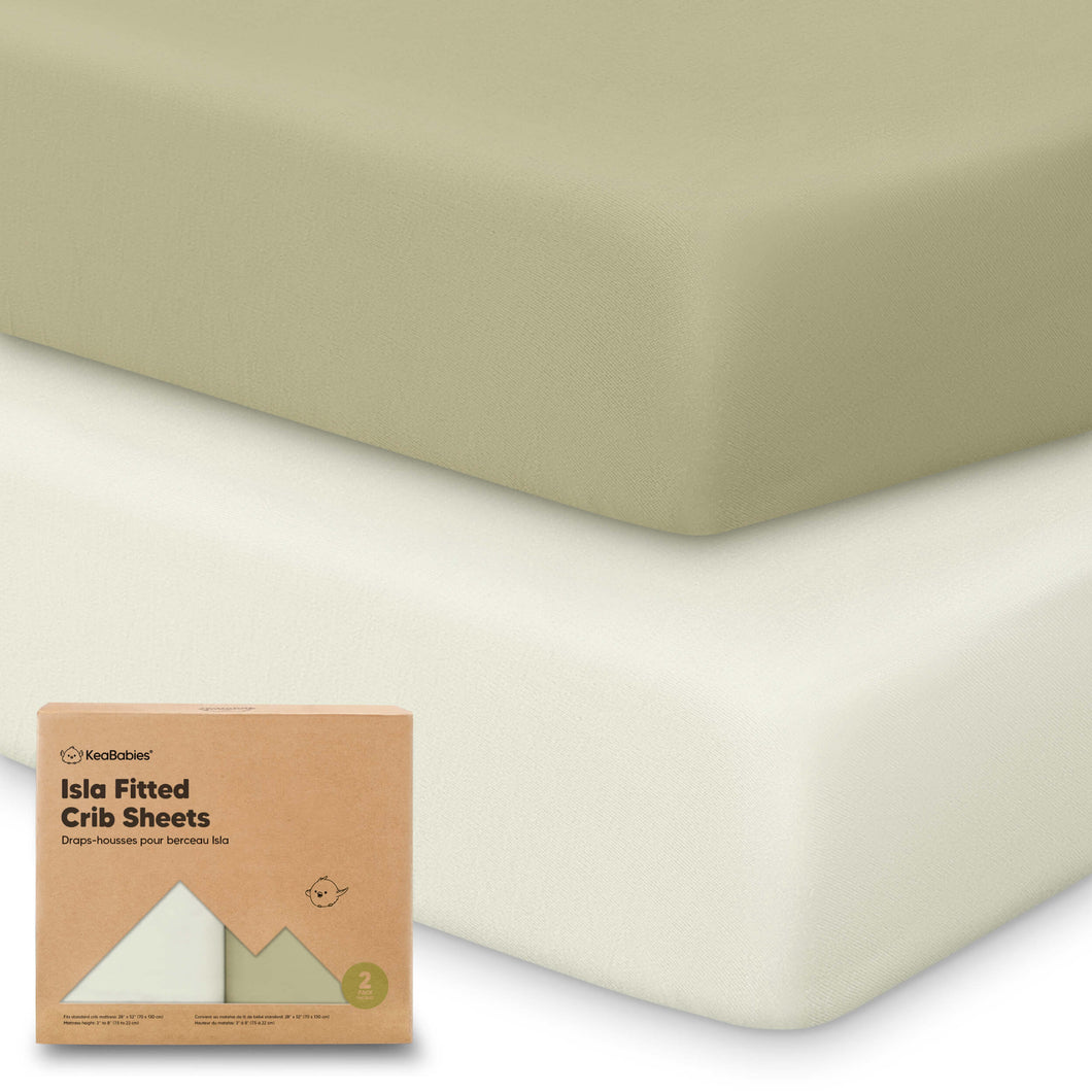 Isla Fitted Crib Sheets (Oregano)