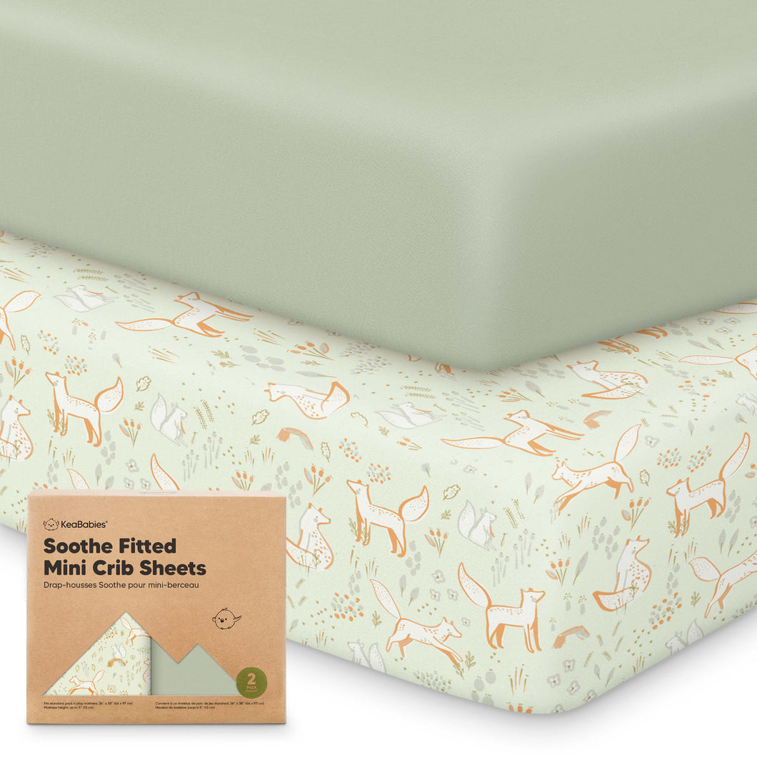 Soothe Fitted Mini Crib Sheet (Foxtrot)