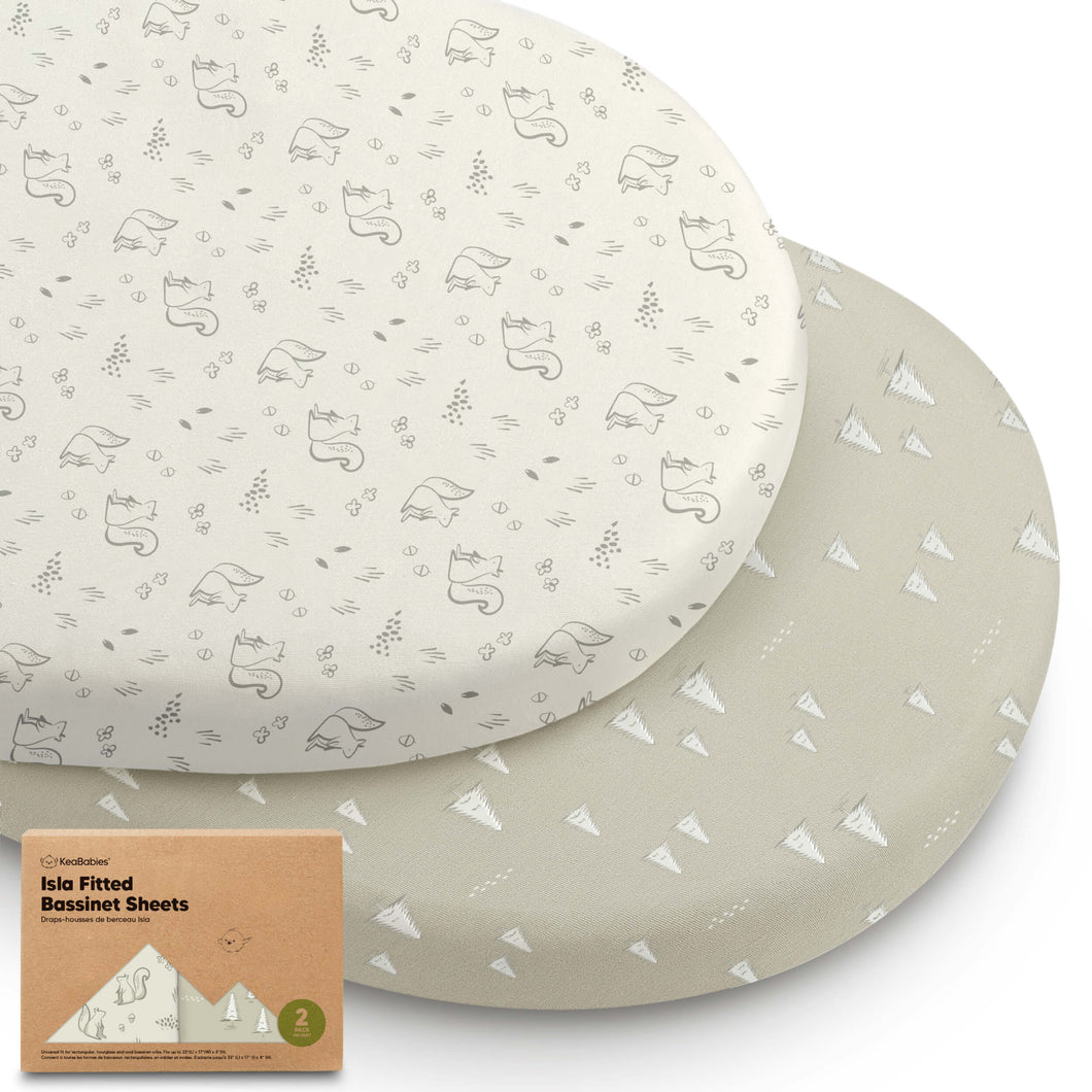 2-Pack Isla Fitted Bassinet Sheets (Pine Grove)