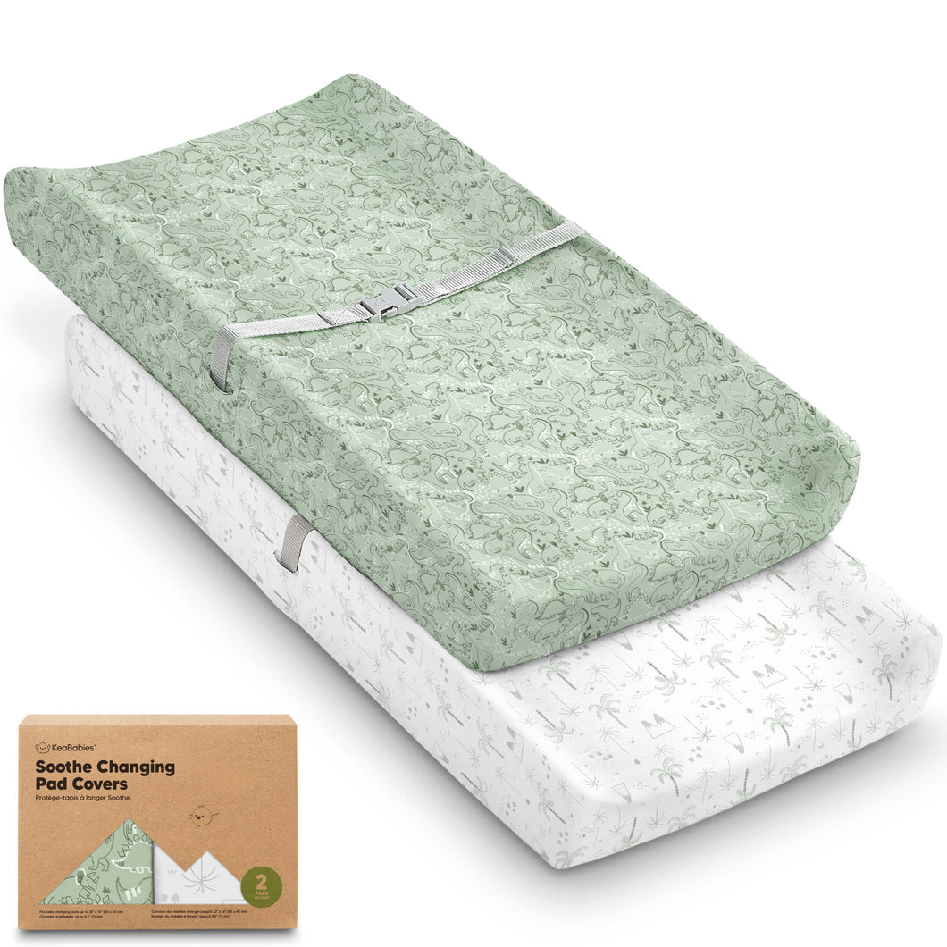 2-Pack Soothe Changing Pad Covers (DinoDood)