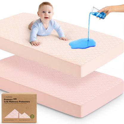 2-Pack Mavy Protect+ Waterproof Crib Mattress Protector 29572303093946