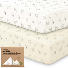 Load image into Gallery viewer, 2-Pack Isla [Protect+] Waterproof Crib Sheets (Bumble Bear)
