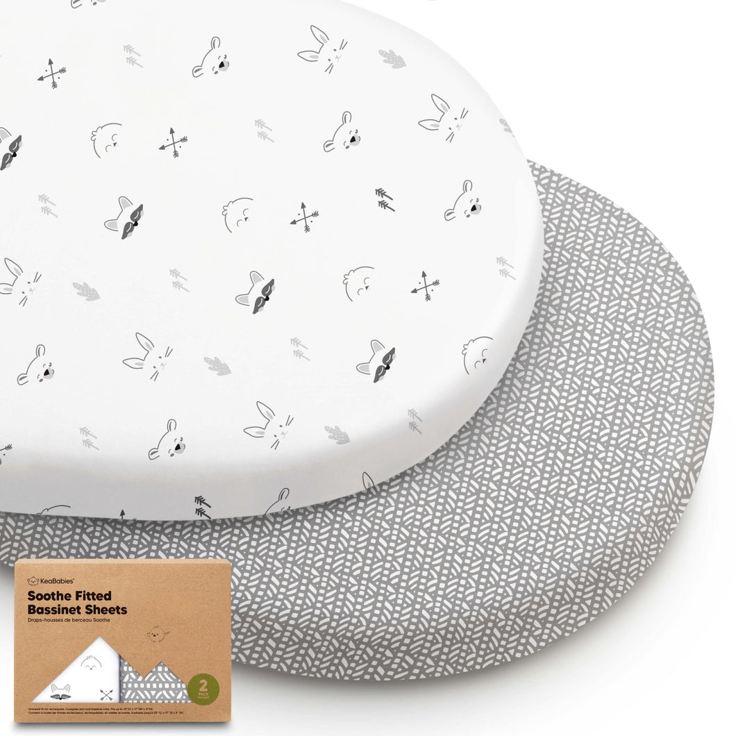 2-Pack Soothe Fitted Bassinet Sheets (Nordic)