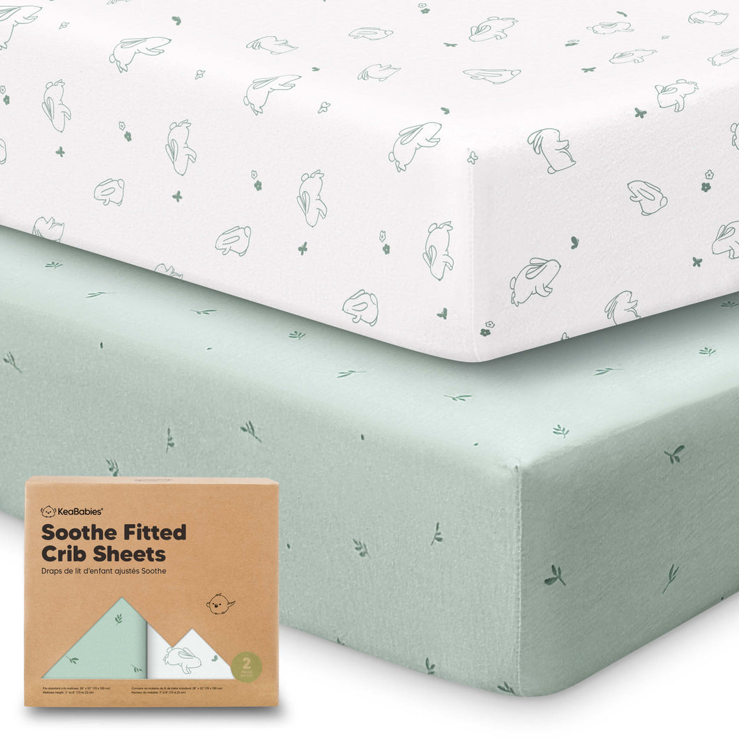 Soothe Fitted Crib Sheet (Bunnies)