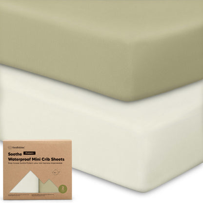 2-Pack Soothe [Protect+] Waterproof Mini Crib Sheets 30106681180346