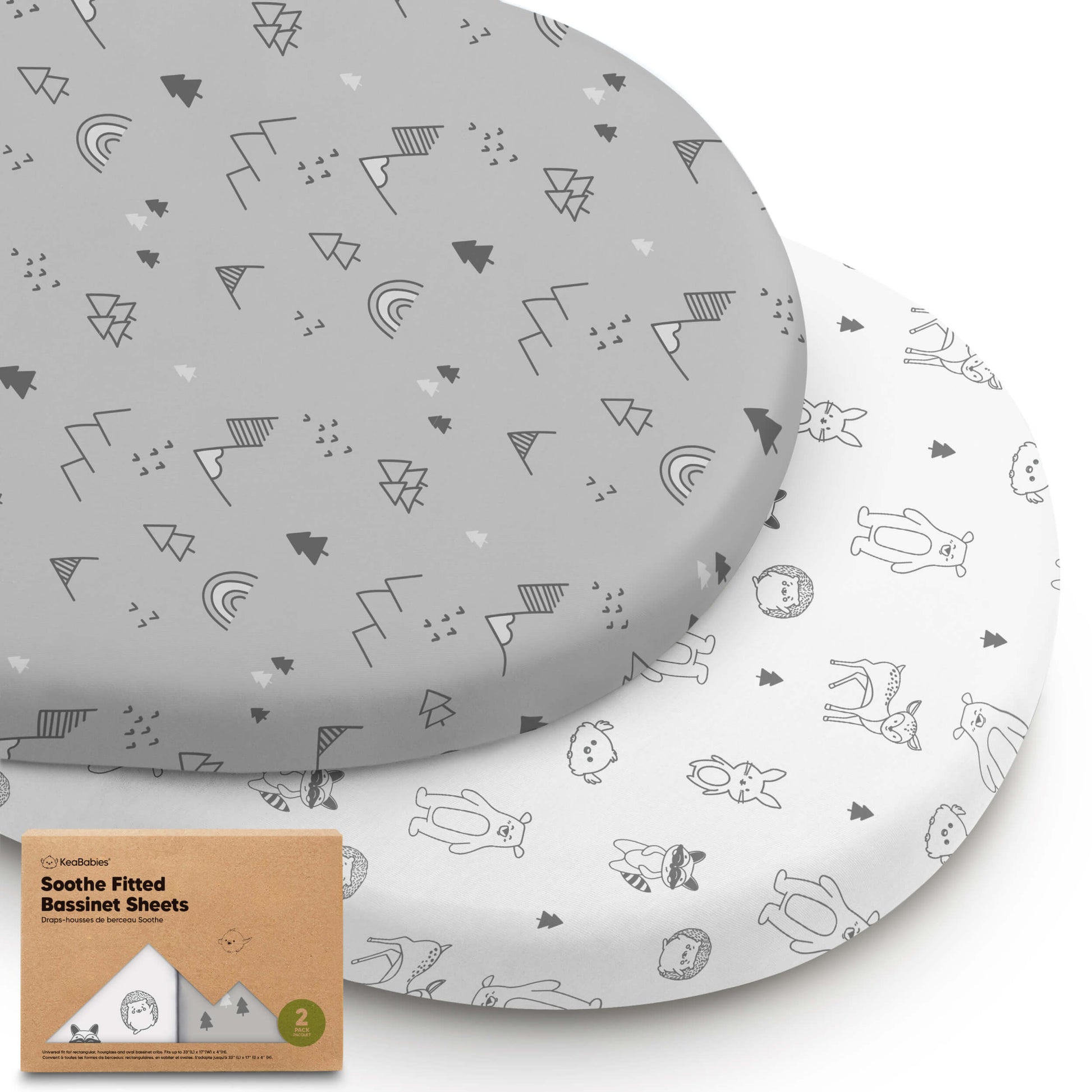 2-Pack Soothe Fitted Bassinet Sheets 29871768731834
