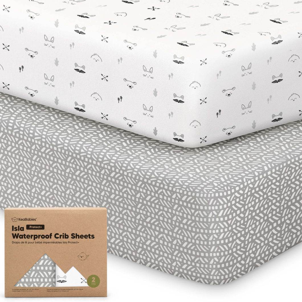 2-Pack Isla [Protect+] Waterproof Crib Sheets (Nordic)