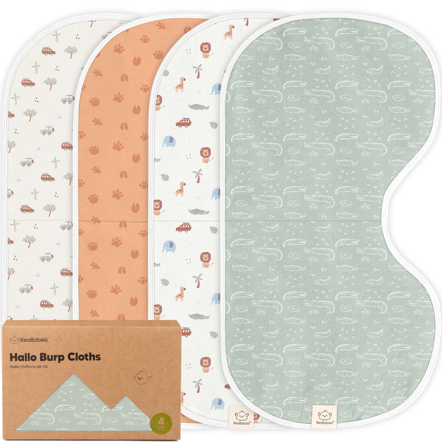 4-Pack Hallo Burp Cloths 29938553225402