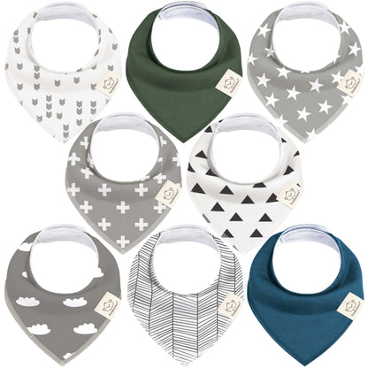 8-Pack Organic Bandana Bibs (Boy) 29728440516794