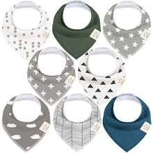 Load image into Gallery viewer, 8-Pack Organic Bandana Bibs (Boy)
