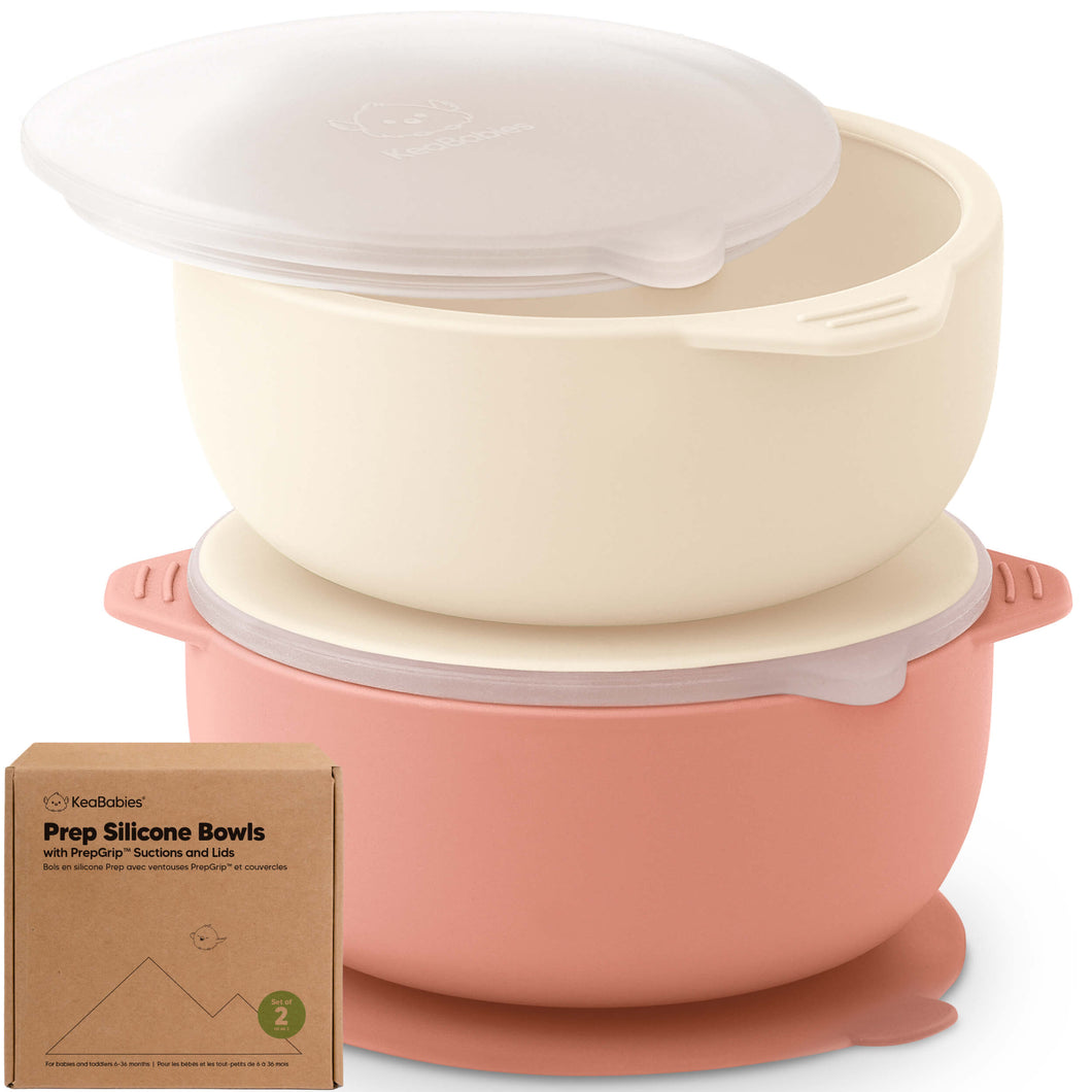 2-Pack Prep Silicone Suction Bowls (Roseate)