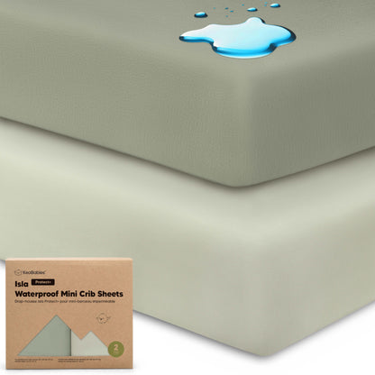 2-Pack Isla [Protect+] Waterproof Mini Crib Sheets 30277872058554