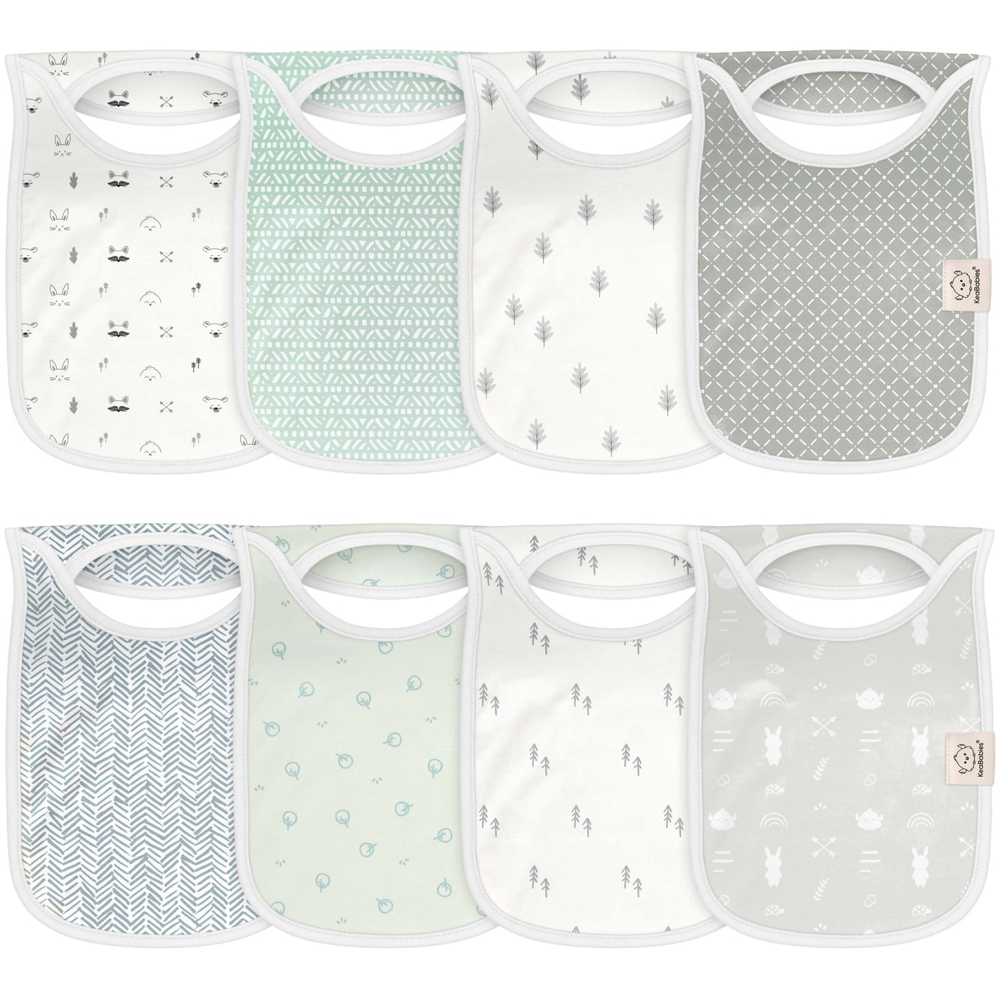8-Pack Hallo Drool Bibs 29953237844154