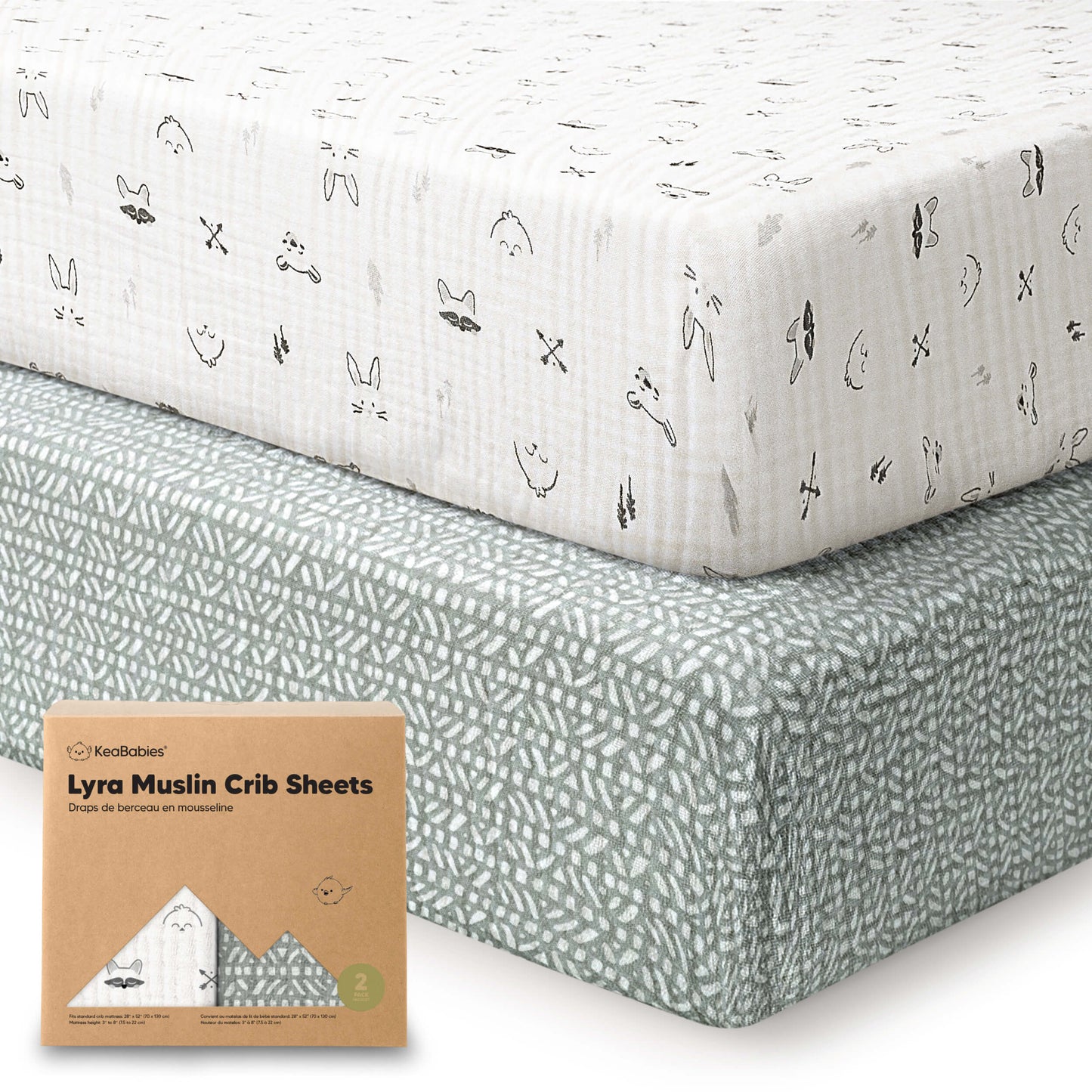 2-Pack Lyra Muslin Crib Sheets 30042550796474