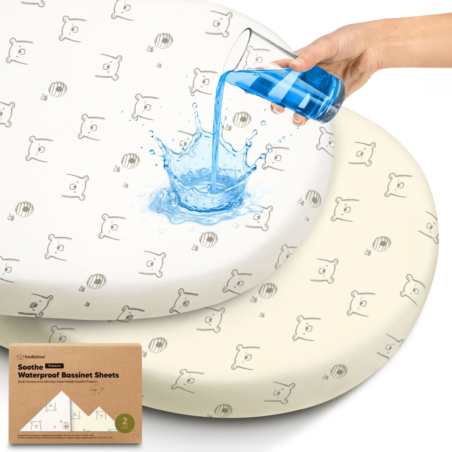2-Pack Soothe [Protect+] Waterproof Bassinet Sheets 30237602119866