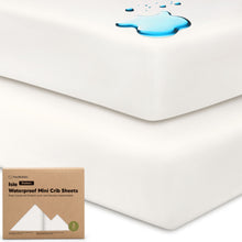 Load image into Gallery viewer, 2-Pack Isla [Protect+] Waterproof Mini Crib Sheets
