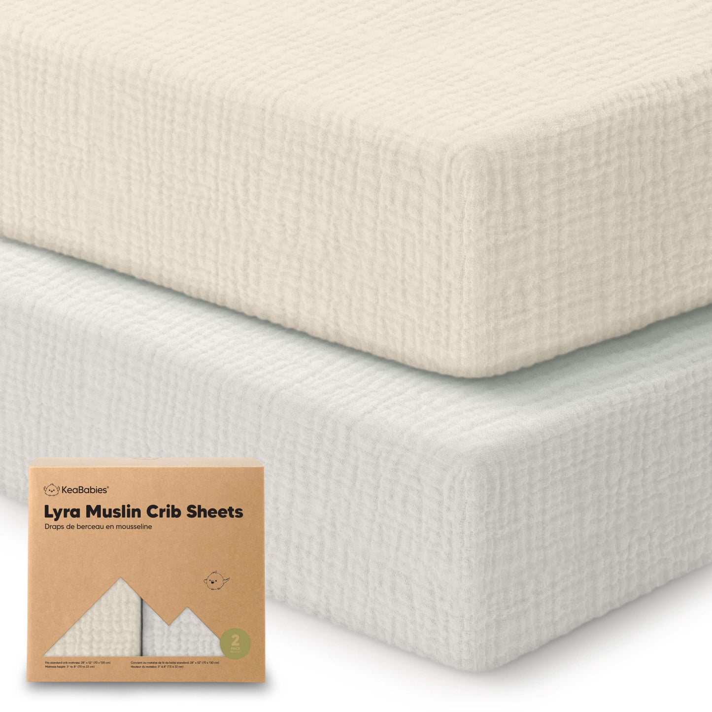 2-Pack Lyra Muslin Crib Sheets 32193814823098