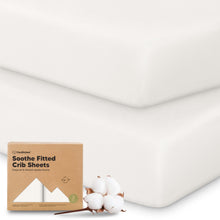 Load image into Gallery viewer, Soothe Fitted Crib Sheets - Soft White, Material: Cotton
