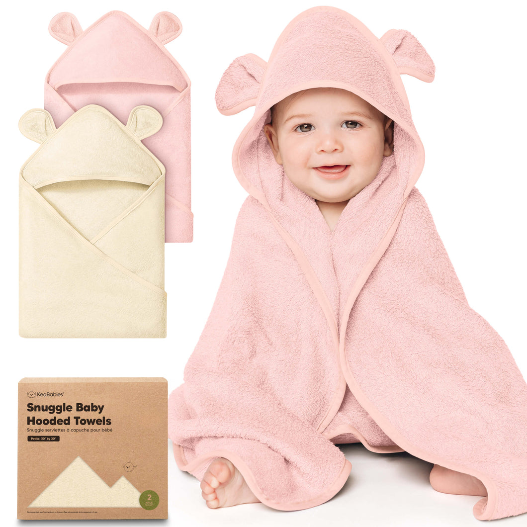 2-Pack Snuggle Hooded Towels (Rose Ivory)