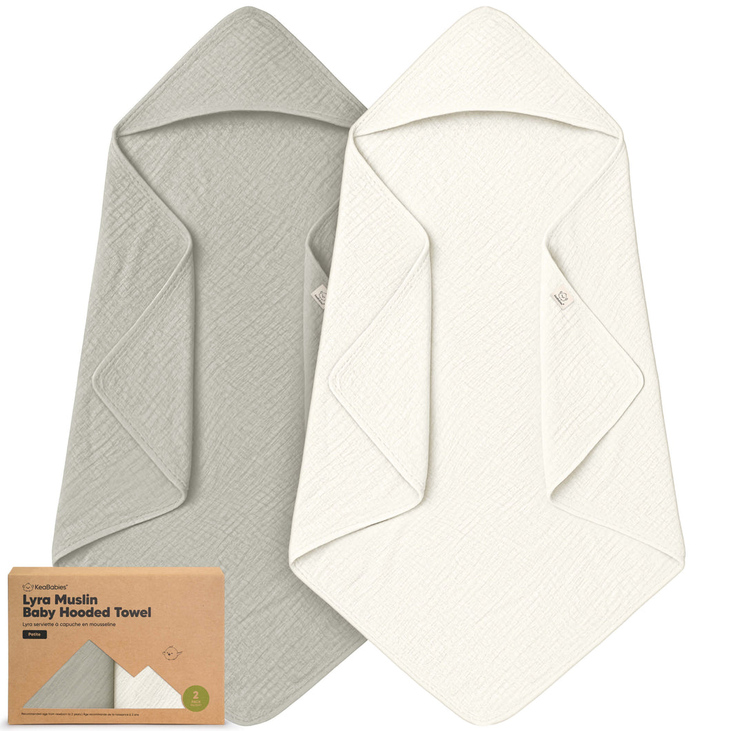 2-Pack Lyra Muslin Hooded Towels (Graphite)