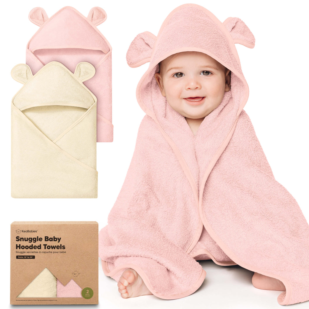 2-Pack Snuggle Hooded Towels (Rose Ivory)