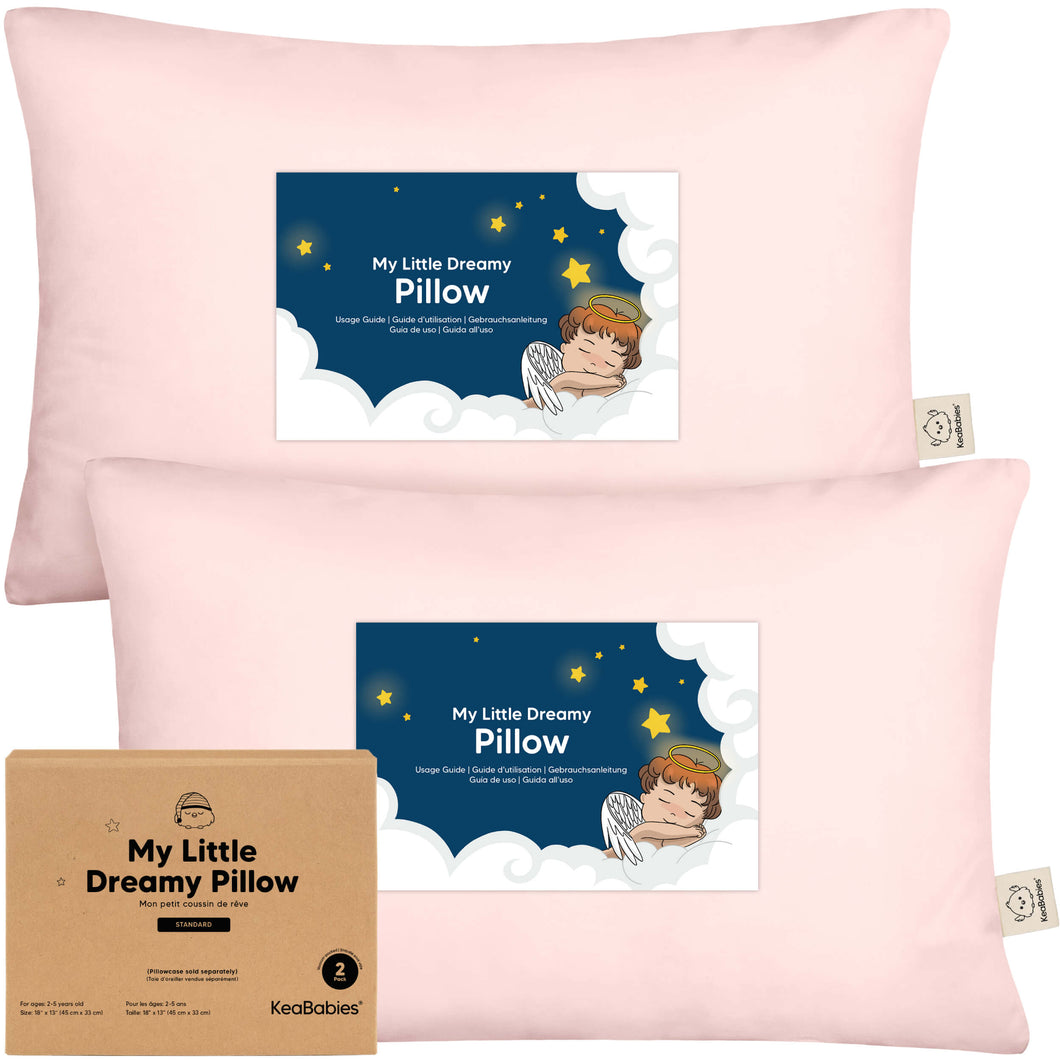 2-Pack Toddler Pillows Without Pillowcase (Mist Pink)