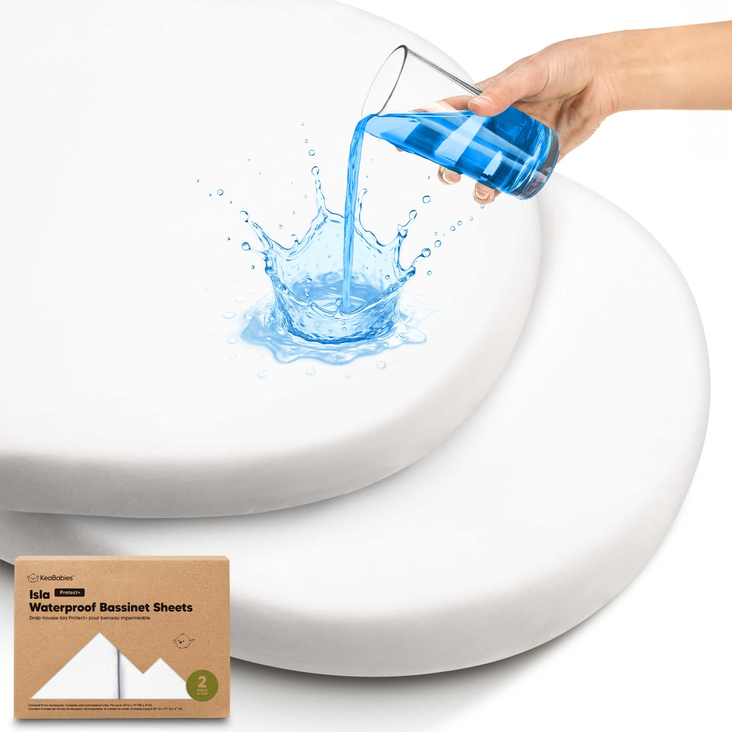 2-Pack Isla [Protect+] Waterproof Bassinet Sheets 31751615086778
