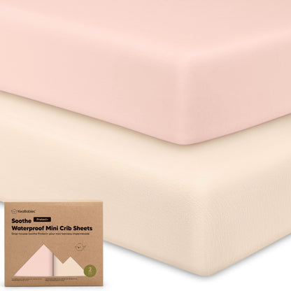 2-Pack Soothe [Protect+] Waterproof Mini Crib Sheets 30999501209786