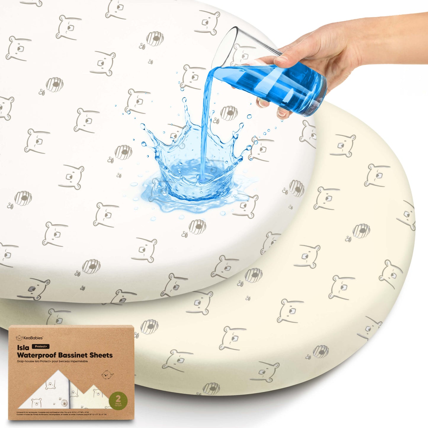 2-Pack Isla [Protect+] Waterproof Bassinet Sheets 31751497220282