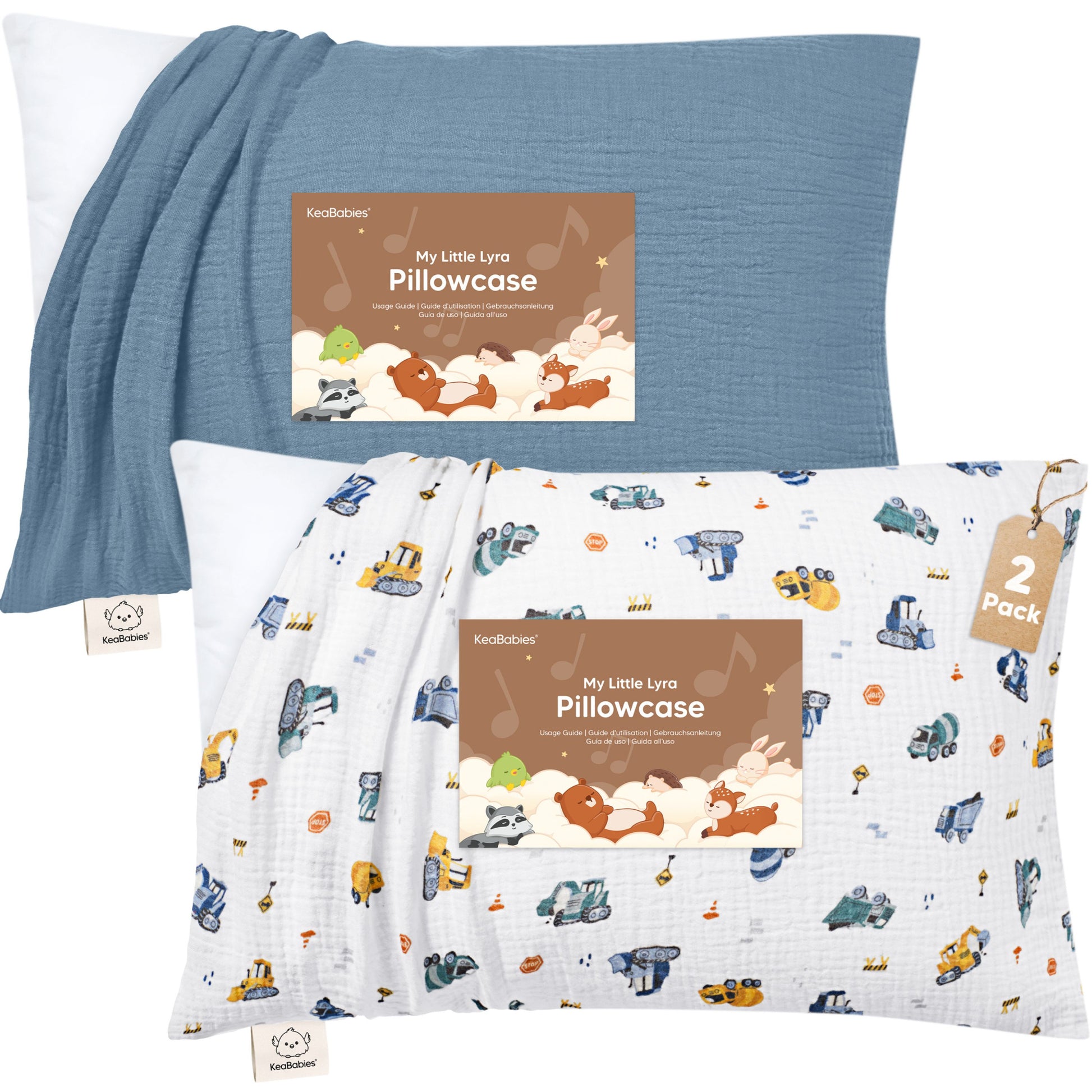 A set of two My Little Lyra pillowcases made with ultra-soft, breathable muslin cotton for toddlers.
 31041389494458