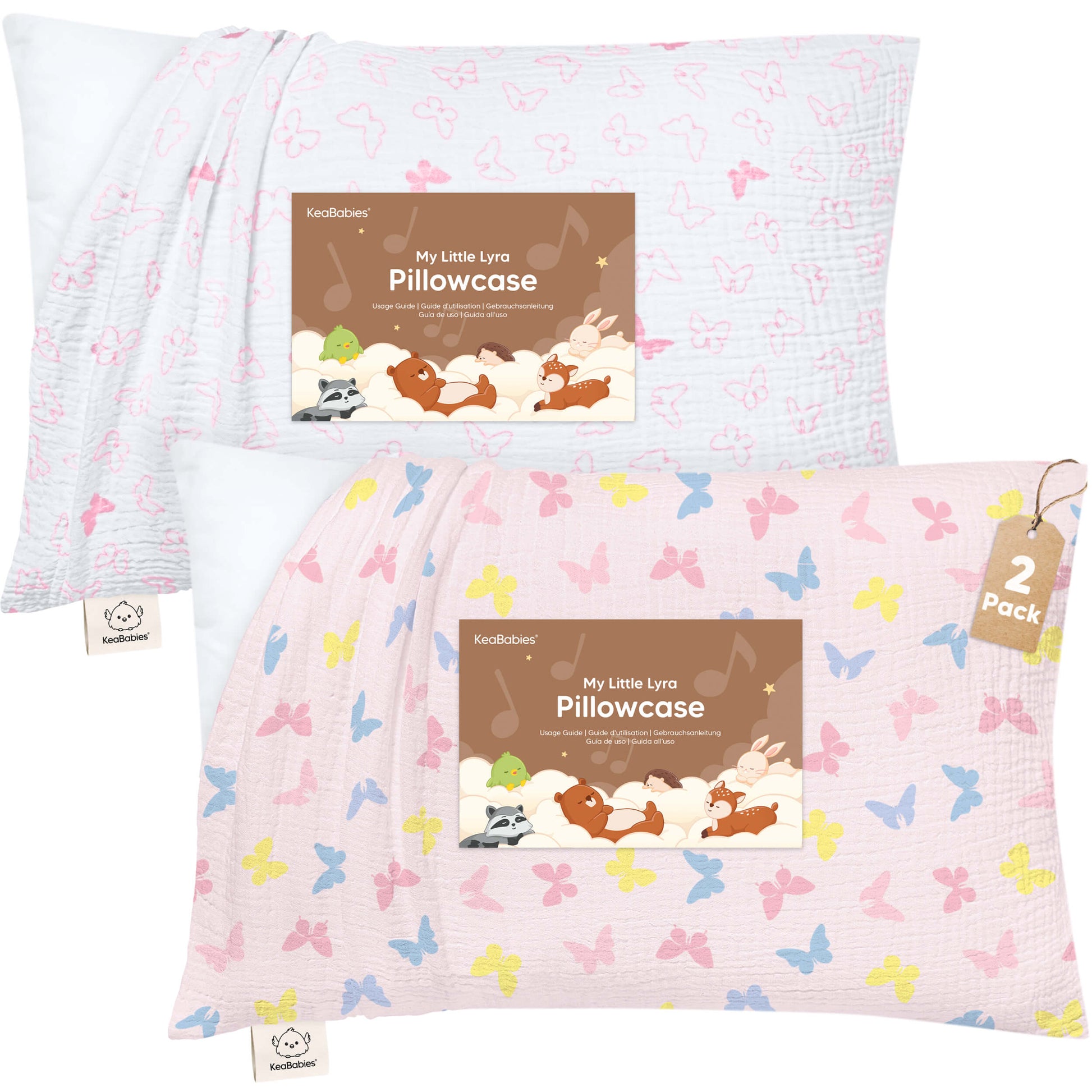 A set of two My Little Lyra pillowcases made with ultra-soft, breathable muslin cotton for toddlers.
 30978995323066
