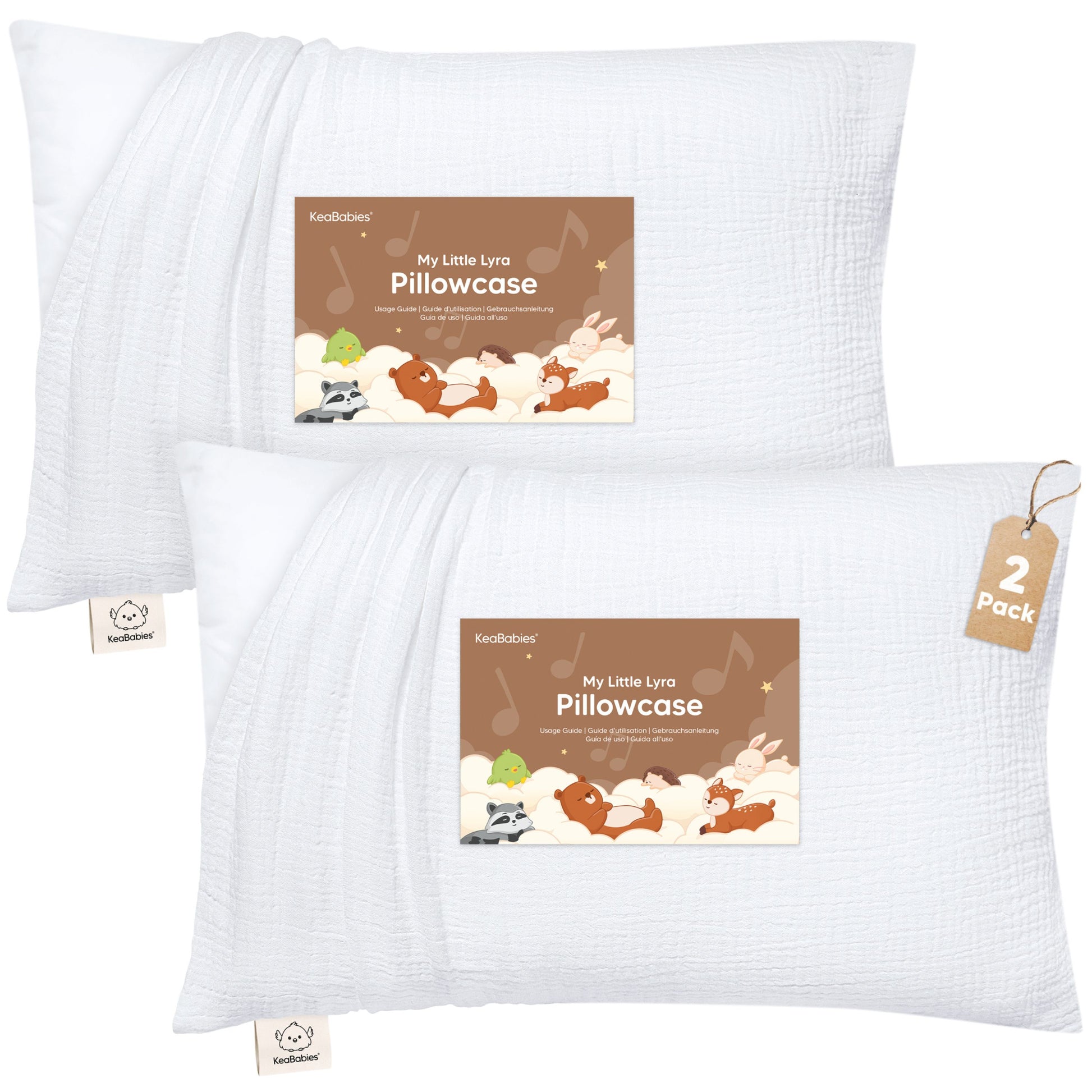A set of two My Little Lyra pillowcases made with ultra-soft, breathable muslin cotton for toddlers.
 30978451112122