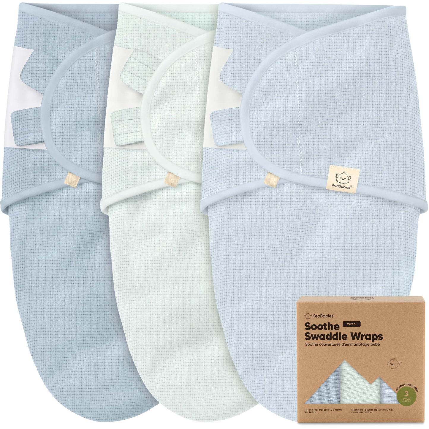 3-Pack Soothe (Wren) Swaddle Wraps 32122313867450