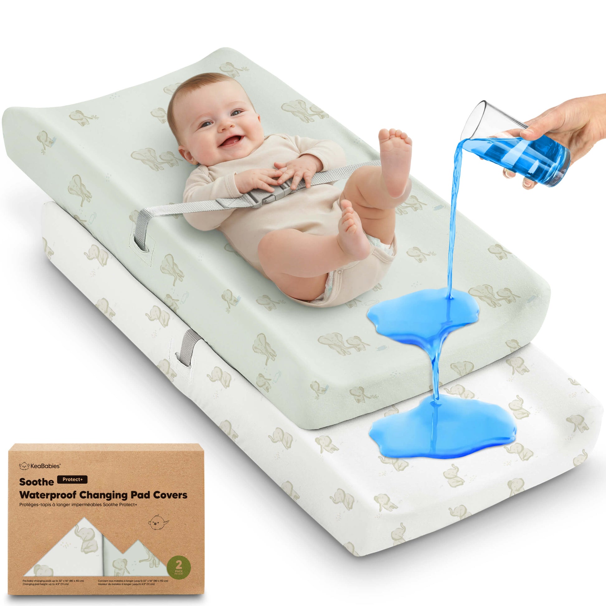 2-Pack Soothe [Protect+] Waterproof Changing Pad Covers 31624867414202