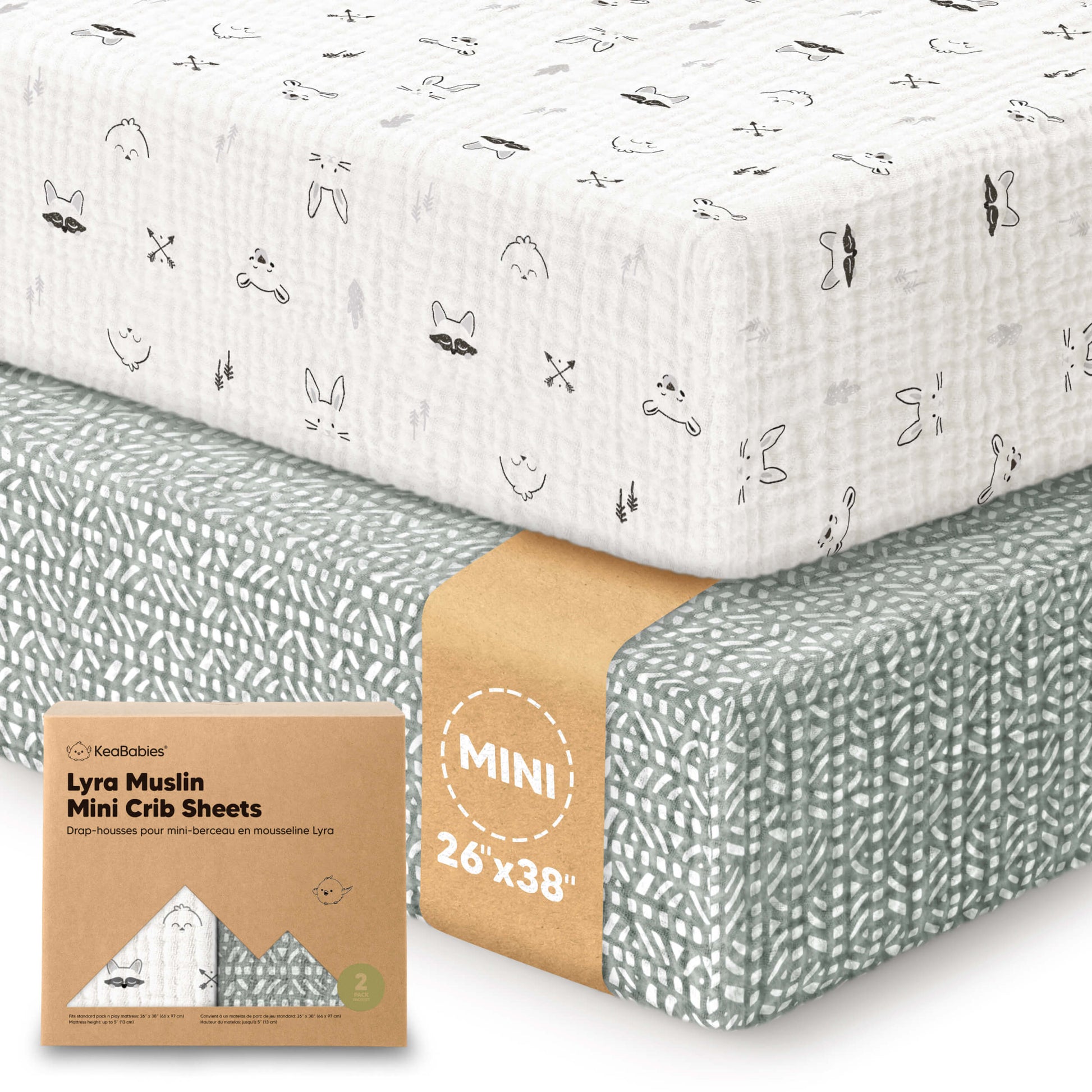 2-Pack Lyra Muslin Mini Crib Sheets 32151157375162